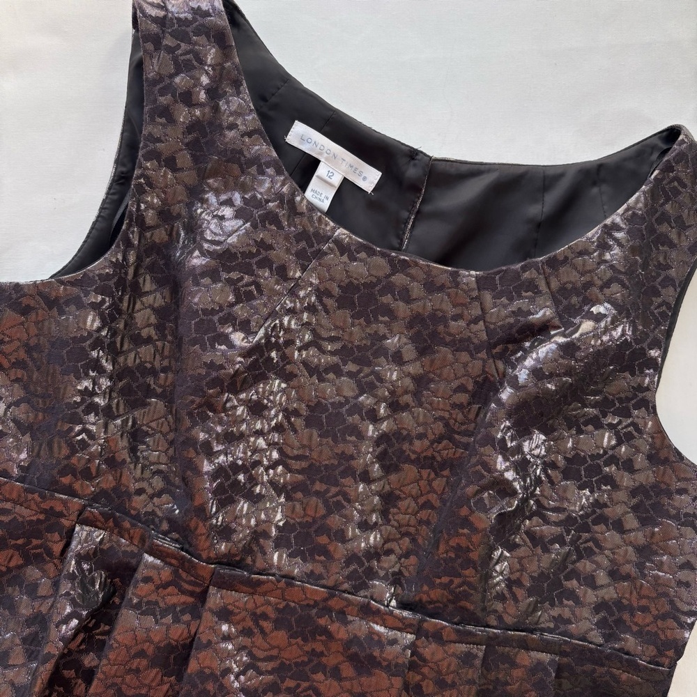 London Times Brocade Empire Waist Dress Size 12